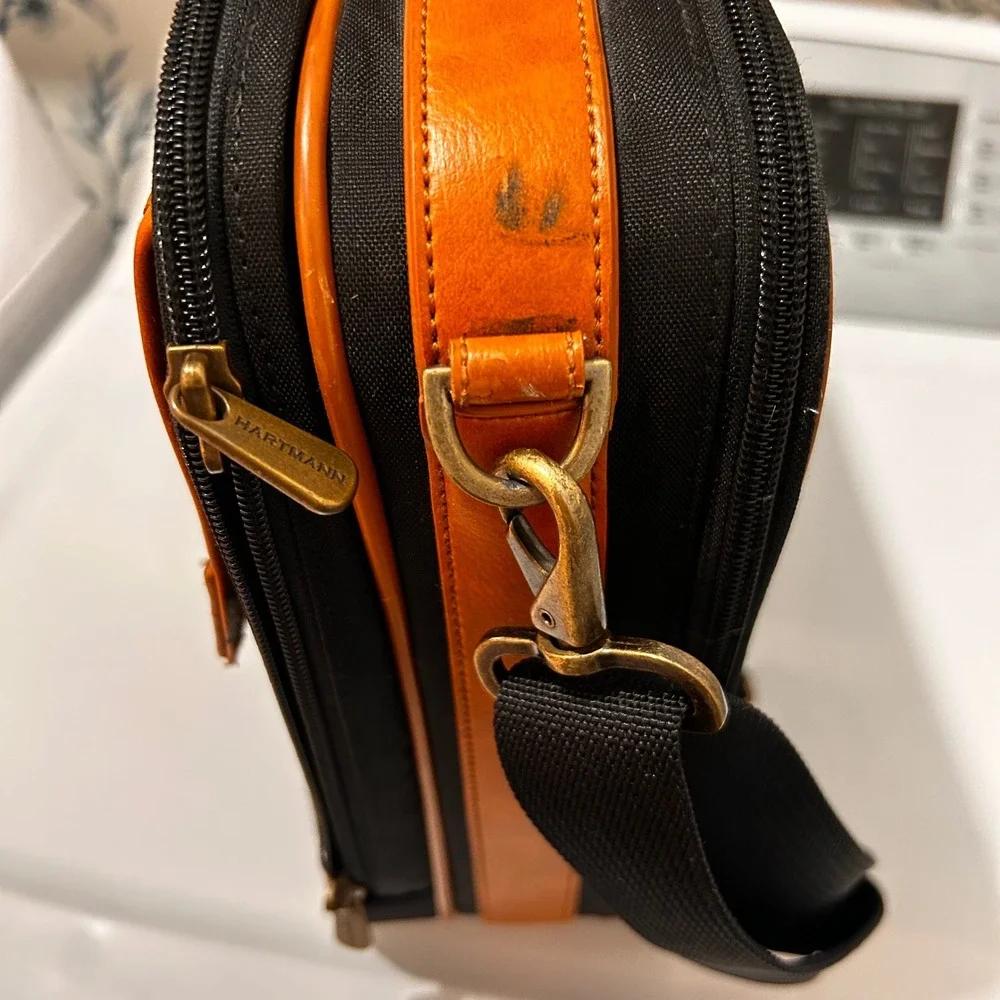 Hartmann Briefcase Leather Trim Messenger Laptop Bag‎ Shoulder Strap Heritage